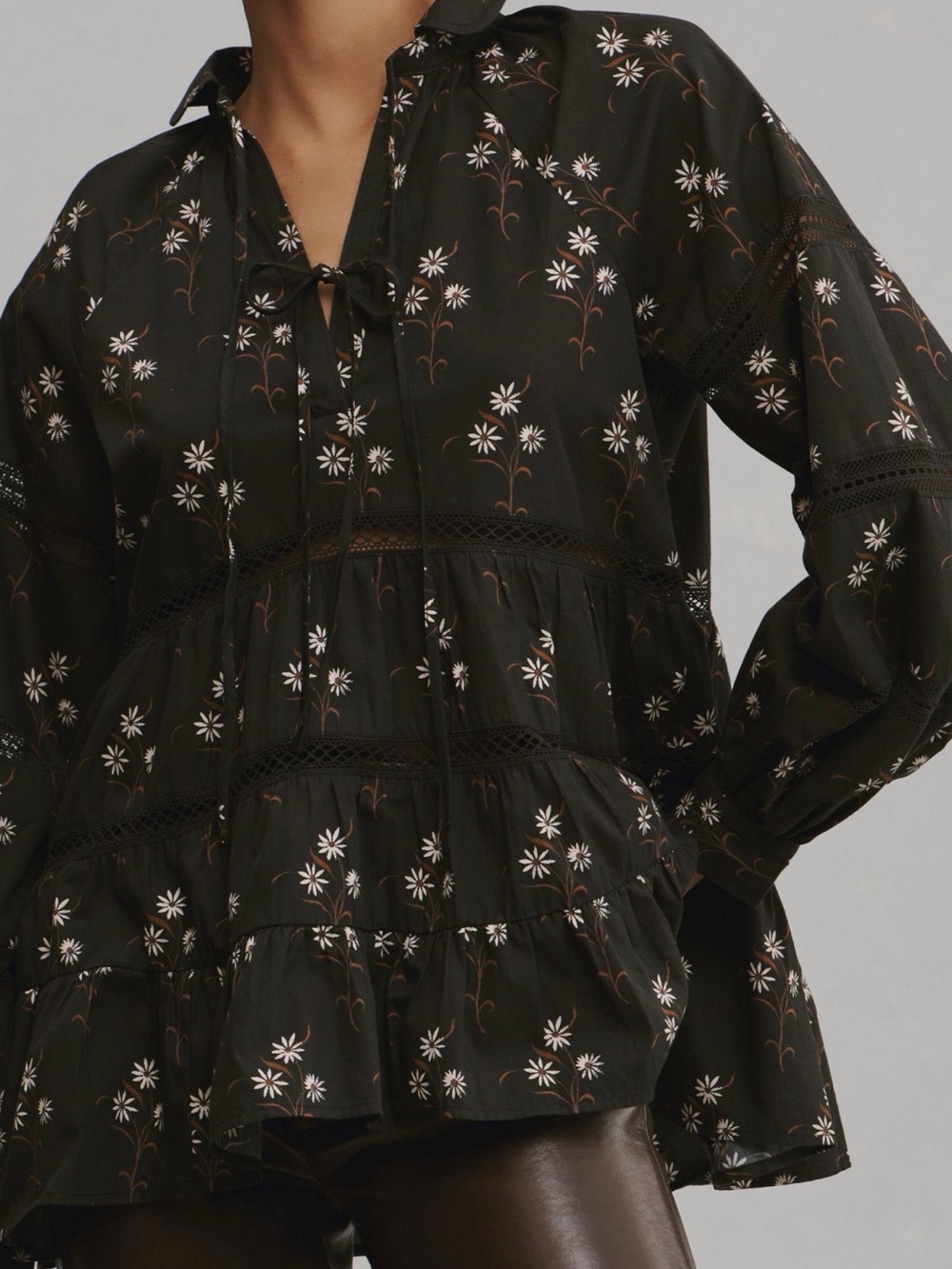 Anthropologie Tiered Babydoll Blouse